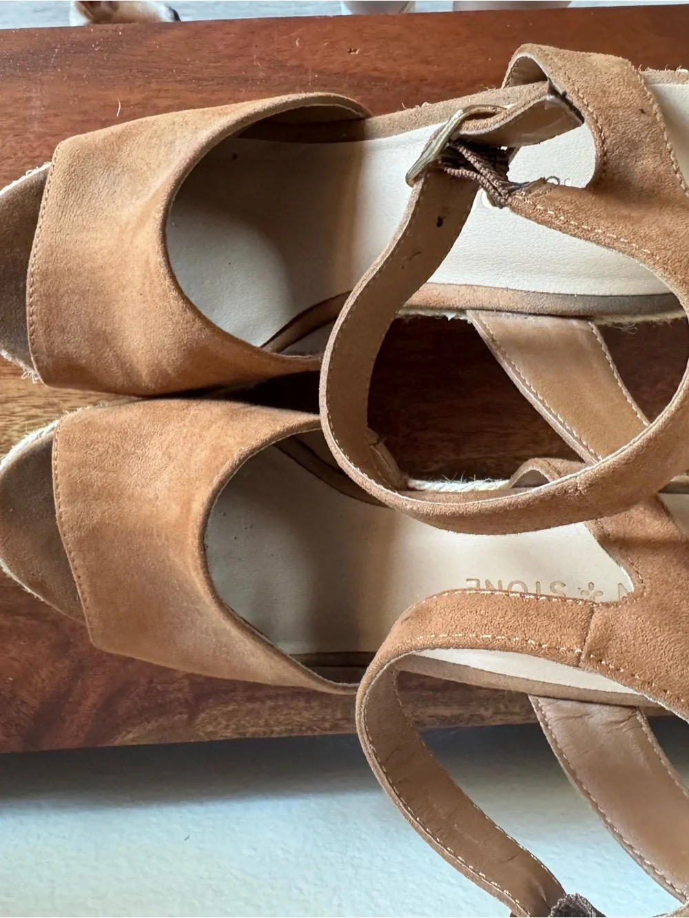 Sun & Stone Platform Espadrille Ankle-Strap Sandal in Brown
